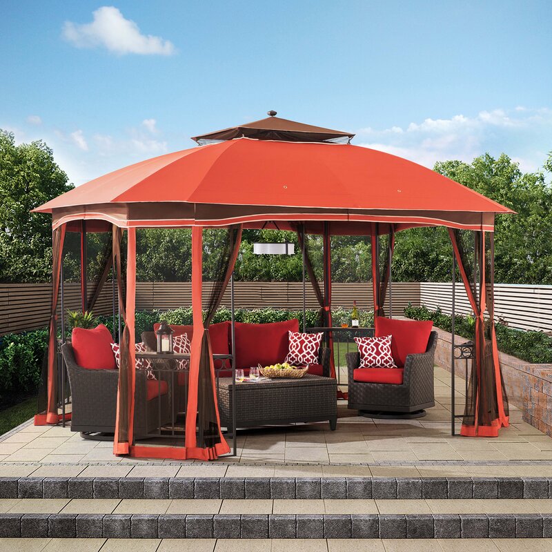 Sunjoy Patrice 12 Ft W X 10 Ft D Metal Patio Gazebo Wayfair